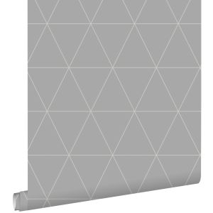 Estahome papel de parede triângulos gráficos cinzento quente 50 x 900 cm
