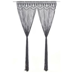 Cortina macramé 140x240 cm aLGodão antracite