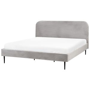 Cama bombazine flayat 180 x 200 cm cinzento claro