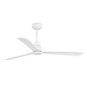 Ventilador de teto branco em aço com 3 pás de mdf 128 cm 6 velocidades cont