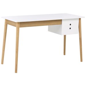Secretária fenestra 120 cm 50 cm castanho claro/branco
