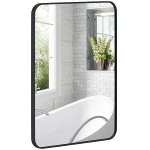Espelho casa de banho 60x2,5x80 cm vidro e metal Homcom
