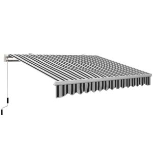 Toldo manual retrátil 395x245x151.5 cm alumínio, poliéster color azul
