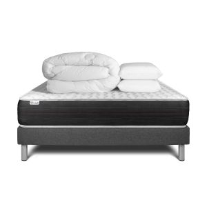 Pacote de cama completo - colchão 200x200 cm + estrado de molas com ripas (