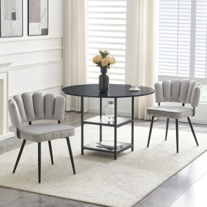 Conjunto mesa e cadeiras 107cm arrumação dupla preto cinzento 2 lugares