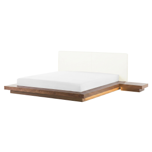Cama com LED zen 160 x 200 cm freixo castanho