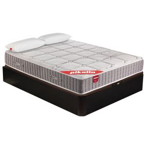 Colchão 140x190cm, sommier com arrumação e almofada pikolin troas wengué