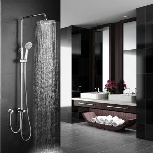 Kibath coluna de duche sem torneiras redondas, 80-120 cm, cromado polido