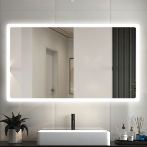 Aica espelho de casa de banho LED 140 x 80cm, bluetooth,brilho regulável