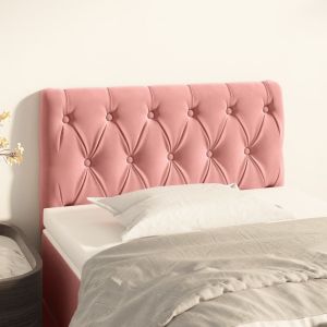 Cabeceira de cama veludo 80x7x78/88 cm rosa ptob6450