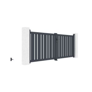 Pack portão giratório elétrico 3m a.120cm veymont + bunker b500 motorização