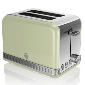 Retro torradeira de pão em fatias largas 2 fa swan st19010gneu verde 800w