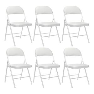Pack 6 cadeiras dobráveis acolchoadas brancas Thinia Home