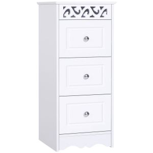Auxiliar casa de banho 29,8x29,8x68,5 cm mdf color blanco Homcom