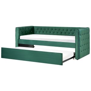 Cama gavetão veludo gassin 90 x 200 cm verde esmeralda