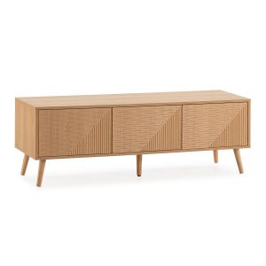 Móvel tv telmo 3 portas cor carvalho 130 cm
