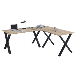 Escritorio lona negro / blanco al. 76 x an. 190 x p. 190 cm