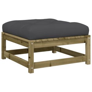 vidaXL taburete de jardín con cojín madera de pino impregnada