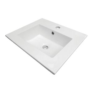 Ondee - lavatório de encastrar kio - branco - 45x40cm - cerâmica