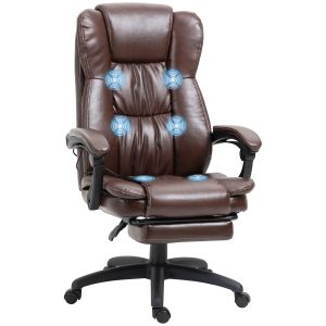 Cadeira de escritório com massagem pu, pp, espuma e nylon marrom