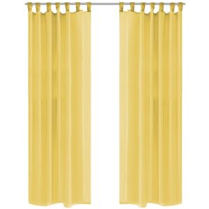 vidaXL cortinas de gasa 2 unidades 140x175 cm amarillo