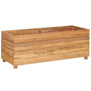 Arriate de teca reciclada y acero 100x40x38 cm