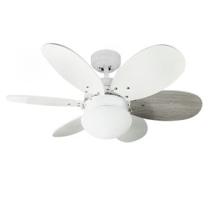 Ventoinha de teto com luz reversível tauro branca e cinza 1xE27 ø76