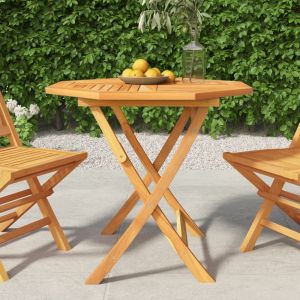 Mesa de jardim dobrável 85x85x76 cm madeira teca maciça pt2640