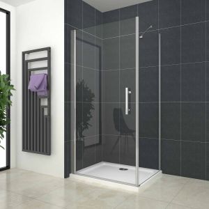 Porta de duche bater+painel lateral,barra 45cm,(1080-1100)x(740-760)x1950mm