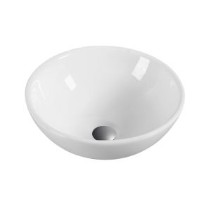 Bacia oval de bancada cerâmica | 40cm de diâmetro | branco brilhante
