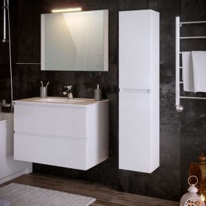 Coluna da casa de banho neli 2 portas 140x30x27 cm branco t-bath