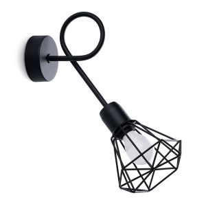 Lámpara de pared artemis 1 negro acero 15x30x28cm