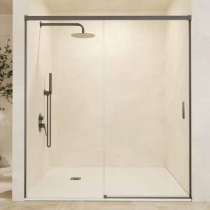 Porta de duche 1 porta 1 lateral | black gun metal 115cm (adap.111,1-116)