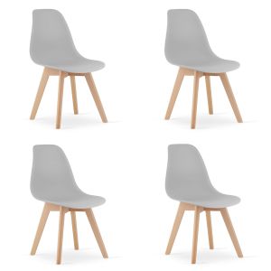 Valora kito chair sala de jantar ergonômica cinza madeira x4