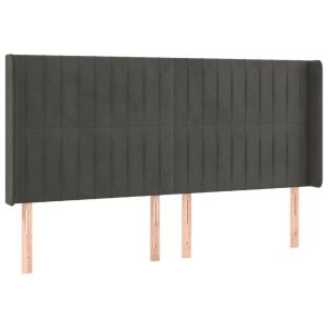 vidaXL cabecero con orejas de terciopelo gris oscuro 163x16x118/128 cm