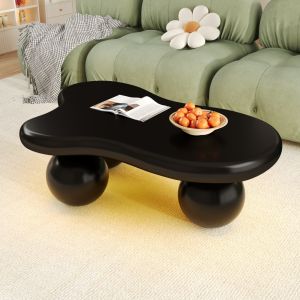 Mesa de centro nuvem com LED mdf preto 32x95x62,5cm