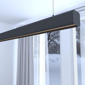 Lâmpada pendente linear preto 1,5m - luz quente 2700k - regulável em altura