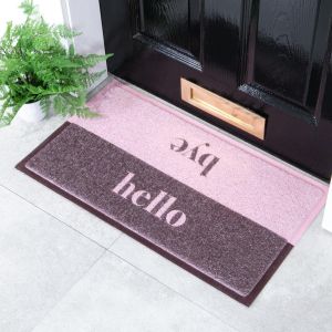 Felpudo para exterior rosa hello, bye (70 x 40 cm)