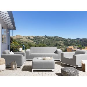 Conjunto de jardim com mesa 5 lugares rovigo cinzento claro