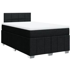vidaXL cama box spring con colchón tela negro 120x190 cm