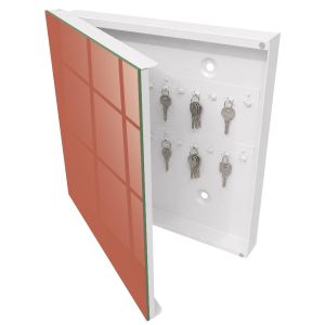 Caixa para chaves decorativa 30x30x5, abertura à esquerda branca