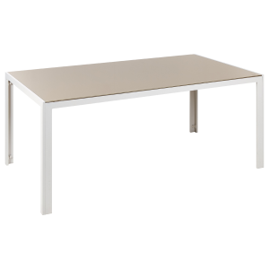 Mesa de refeição de jardim catania 160 cm 91 cm vidro creme