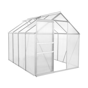 Estufa de policarbonato 250 x 190 x 195 cm "basílico" - 4,75 m² - cinza