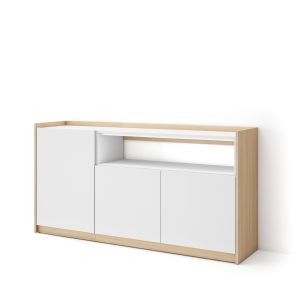 Aparador sala de jantar, 156x37x80cm, branco e carvalho soft rf4412