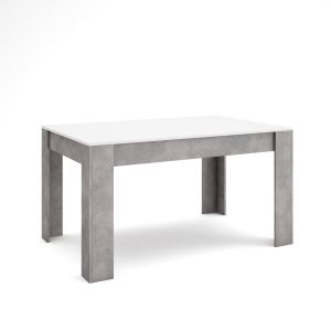 Mesa sala de jantar, 140x90x76cm, branco e cinzento