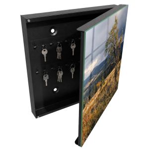 Caixa de chaves de parede decorativa 30x30x5, abertura à direita tulup
