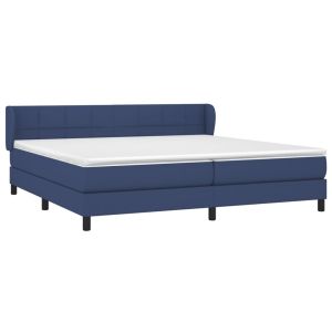 vidaXL cama box spring con colchón tela azul 200x200 cm