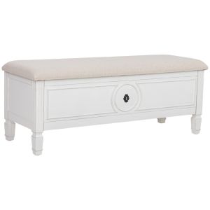 Banco branco em madeira 120x43x48 cm (altura)