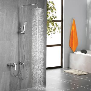 Kibath coluna extra longa sem torneira quadrada ark 100-150 cm cromada