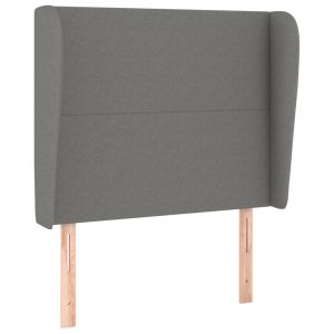 vidaXL cabecero con orejas de tela gris oscuro 83x23x118/128 cm